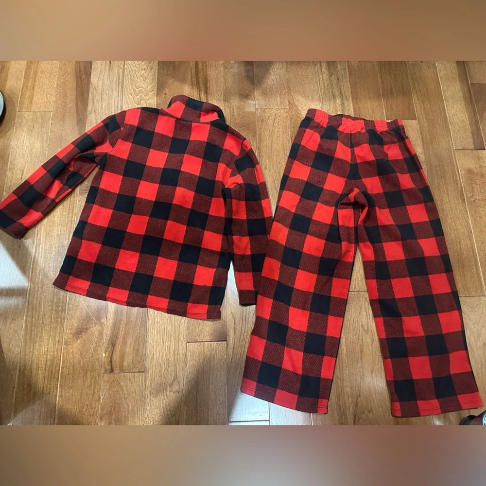 Old Navy Red and Black Checkered Kids Pajama Set